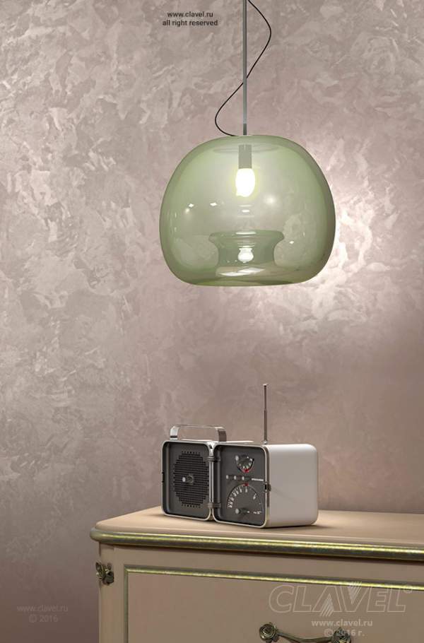Декоративное покрытие Clavel Arabesco Pearl с эффектом мокрого шелка - фото в интерьере. Спальня